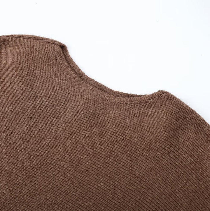 Damen Zweiteiliges Strick-Set mit Oversize-Pullover, Lochmuster-Miniüberrock und weiter Palazzohose Drune