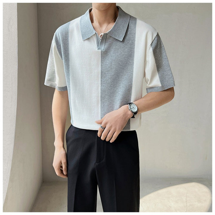 Herren Poloshirt mit modernem Farbblockdesign und lockerer Passform Drune