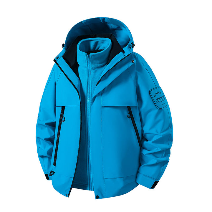 Herren multifunktionale Wasserfeste Softshell-Regenjacke mit abnehmbarer Fleece-Innenjacke Drune