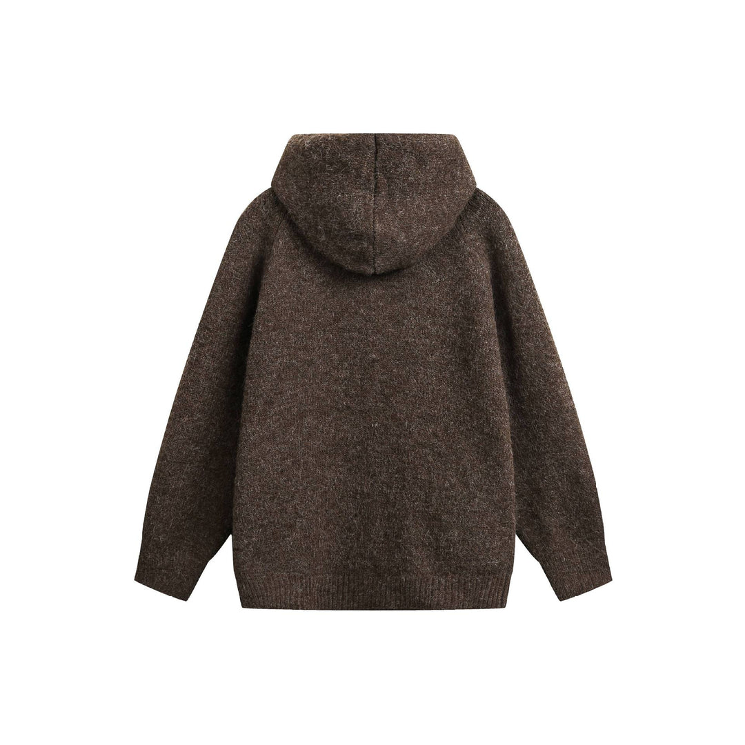 Damen Wollmix‑Cape‑Cardigan mit Kapuze, Knopfleiste und Raglanärmeln Drune