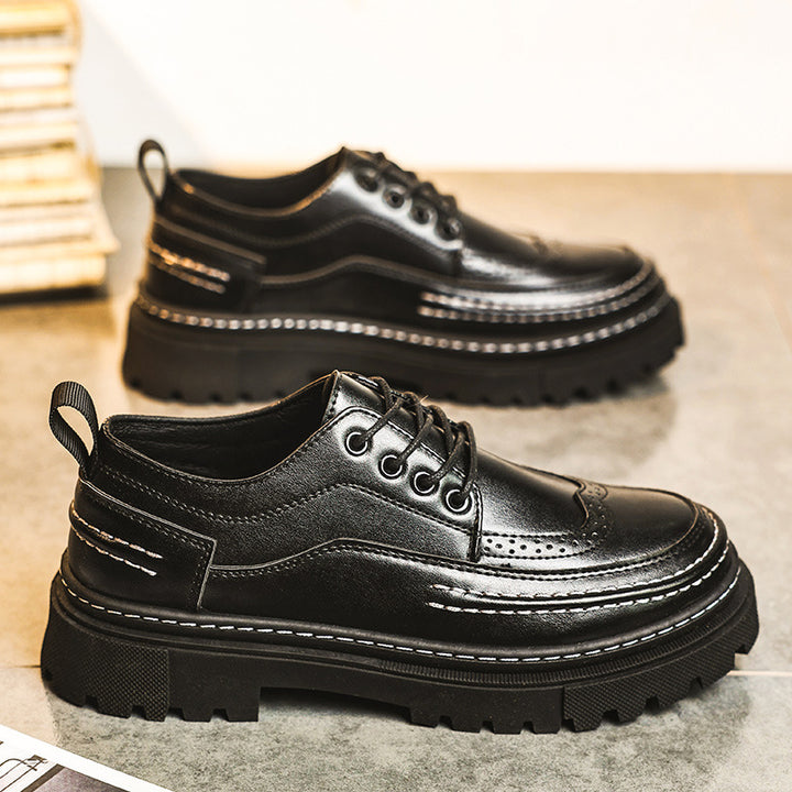 Herren Plateau-Derby mit Brogue-Details und profilierter Gummisohle Drune