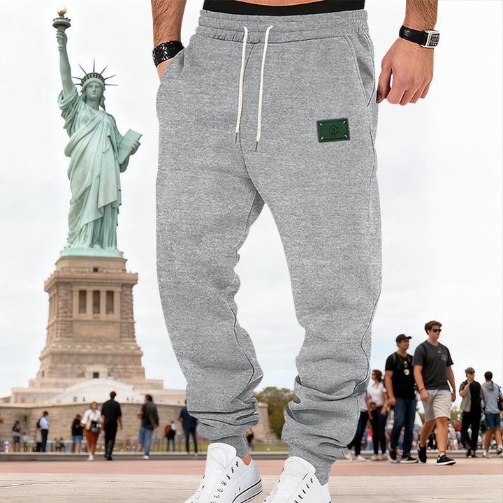 Herren Slim-Fit Sweat-Jogger mit elastischem Bund, Tunnelzug und gerippten Bündchen Drune
