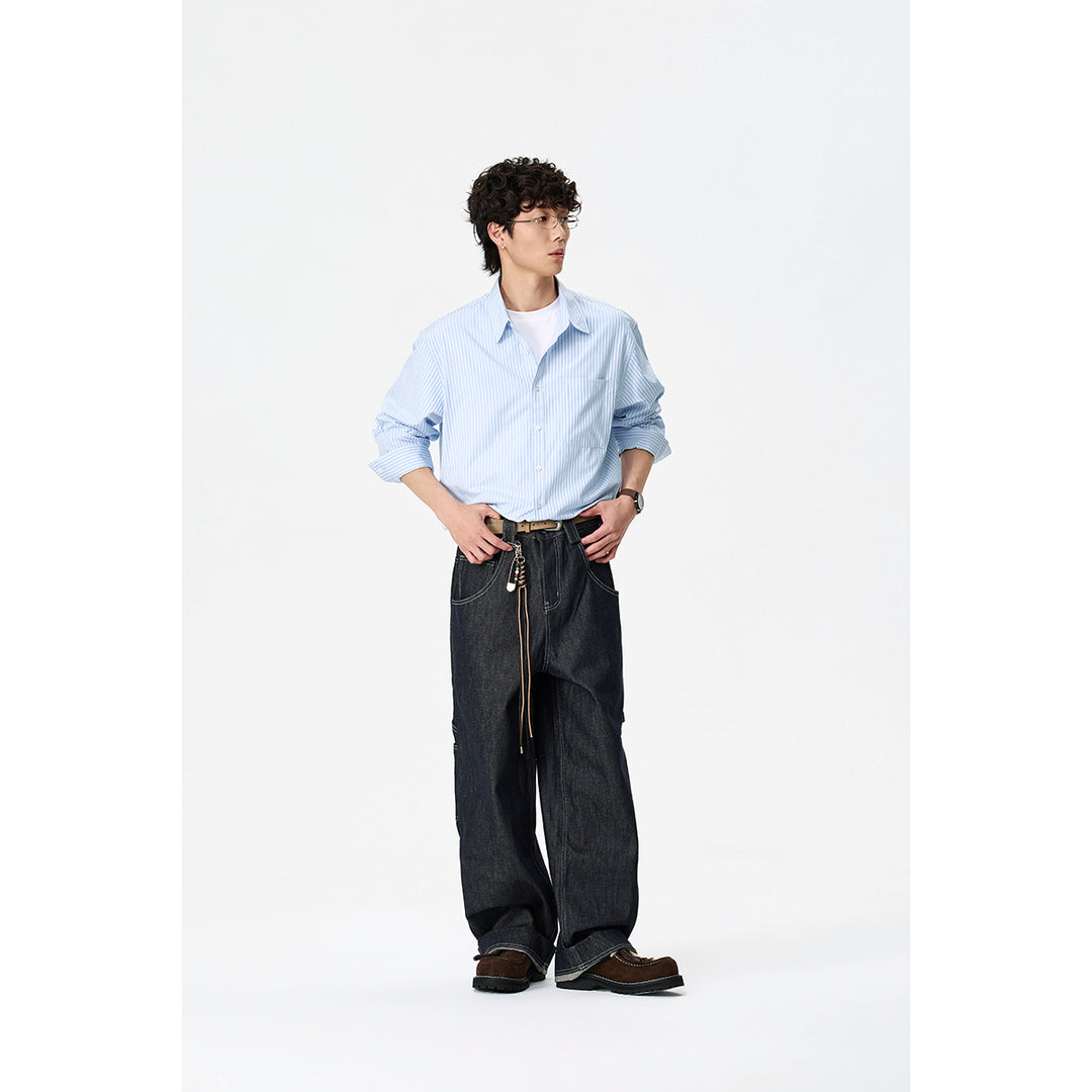 Damen Oversize-Hemdbluse mit Kentkragen, Brusttasche und gerundetem Saum Drune