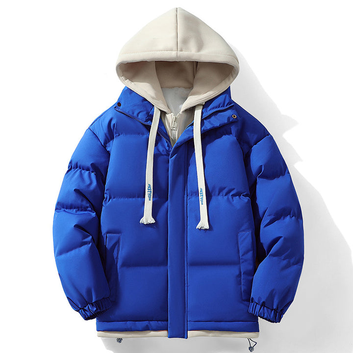 Unisex Wattierte Kapuzen‑Steppjacke mit Double‑Layer Kapuze und elastischen Bündchen Drune