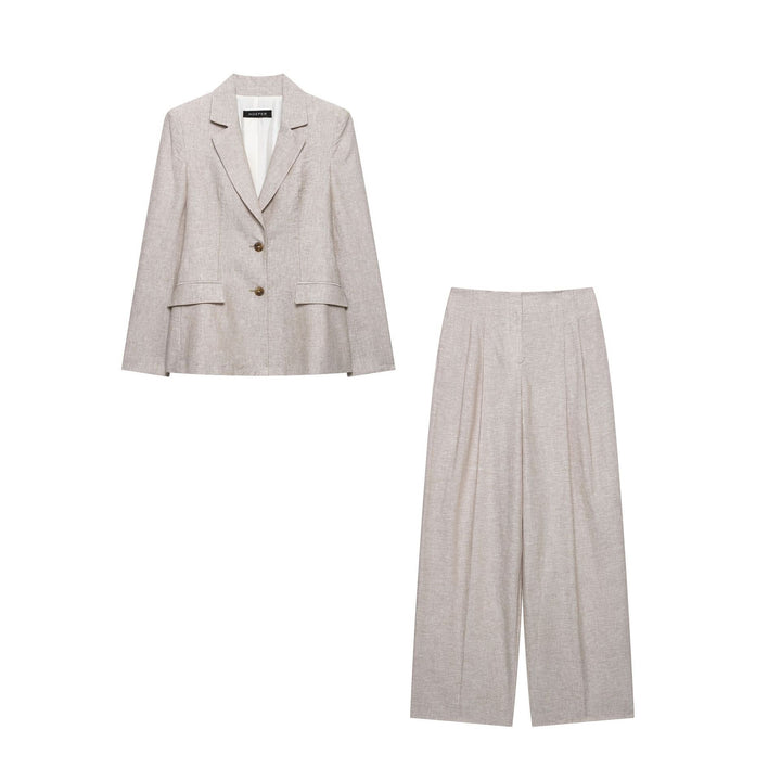 Damen Hochtaillierte Culotte-Palazzohose mit Bügelfalte und weitem Bein Drune