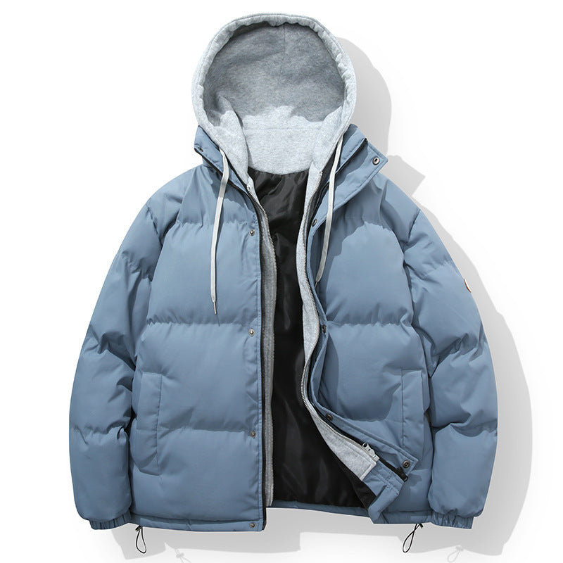Herren wattierte Steppjacke mit integriertem Hoodie-Innenlayer und winddichter Außenlage Drune