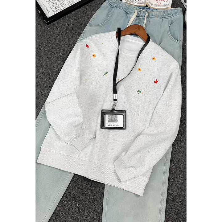 Damen Gemusterter Sweatshirt mit floralem Design Drune