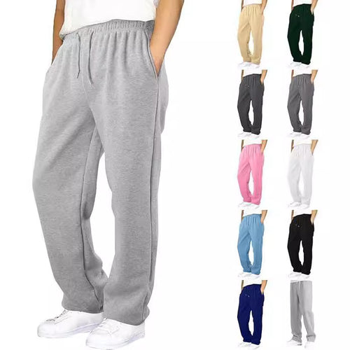 Herren nan Relaxed-Fit Sweatpants mit geradem Bein Fleece-Innenfutter und elastischem Kordelbund Drune