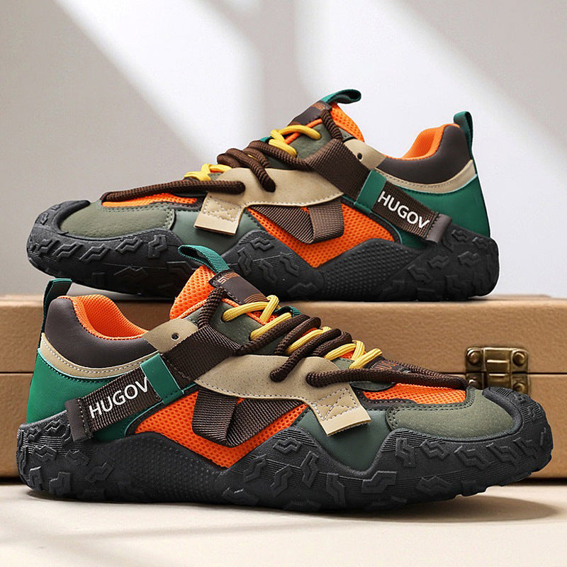 Herren Multimaterial-Trekkingsneaker mit verstärkter Zehenkappe, gepolsterter Fersenstütze und griffiger Offroad-Sohle Drune