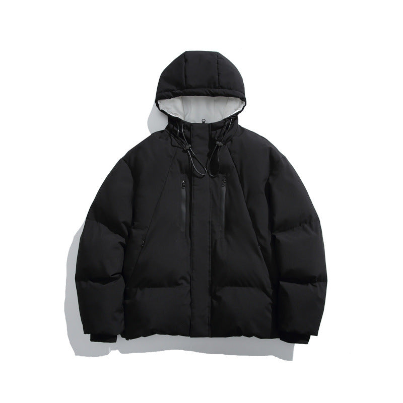 Unisex Kastige wattierte Kapuzenjacke mit Thermoisolierung, wasserabweisenden Reißverschlüssen und Tunnelzug Drune