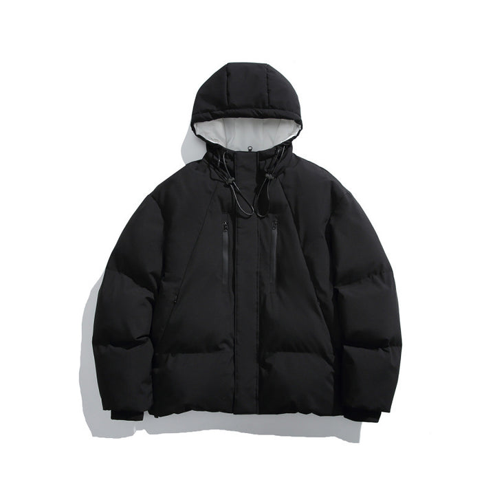 Unisex Kastige wattierte Kapuzenjacke mit Thermoisolierung, wasserabweisenden Reißverschlüssen und Tunnelzug Drune