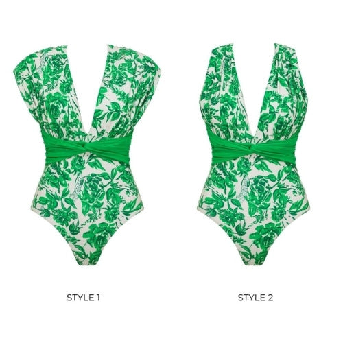 Damen Badeanzug und Wickelrock Set Drune