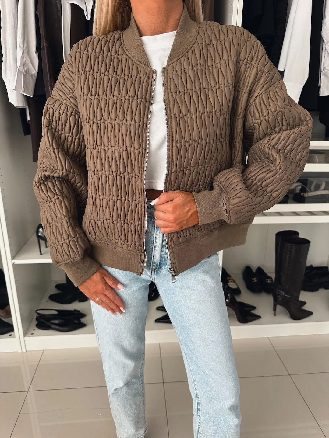 Damen Steppjacke mit komfortabler Passform und elastischen Bündchen Drune