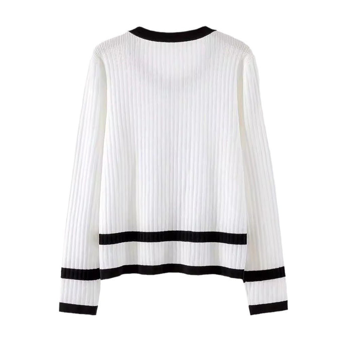 Damen figurbetontes Strickoberteil mit eleganten Knopfdetails Drune