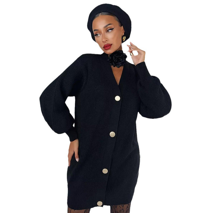 Damen Strickmantel mit oversized Schnitt und eleganten Knopfdetails Drune