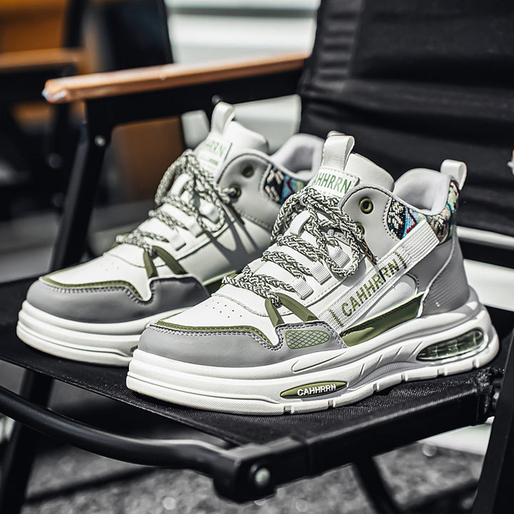Herren hochgeschnittene Streetstyle-Sneaker mit Luftkapsel-Zwischensohle und tribal-gepolsterter Knöchelmanschette Drune