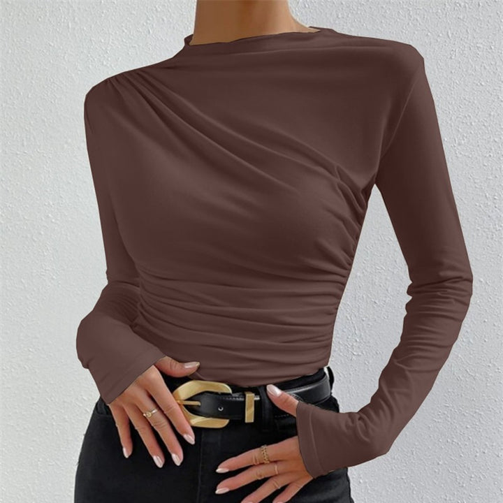 Damen elegantes Langarmshirt mit raffiniertem Effekt Drune