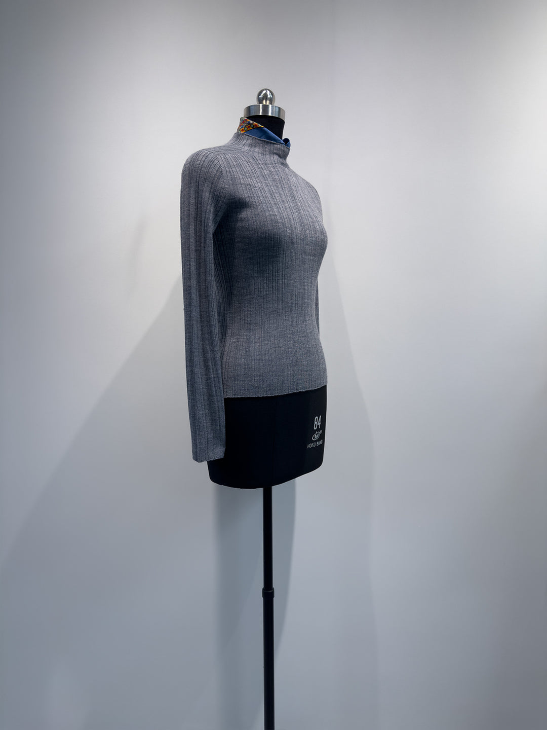 Damen stilvoll gerippter Stehkragenpullover Drune