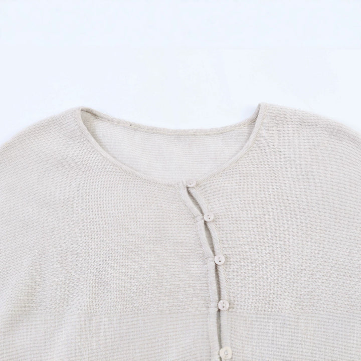 Damen Oversized-Feinstrick-Cardigan mit asymmetrischer Knopfleiste und Fledermausärmeln Drune
