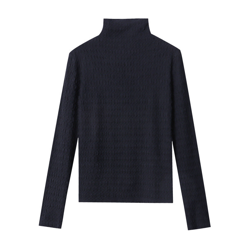 Damen eleganter Rollkragenpullover mit strukturiertem Muster Drune