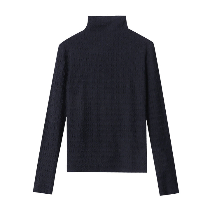 Damen eleganter Rollkragenpullover mit strukturiertem Muster Drune