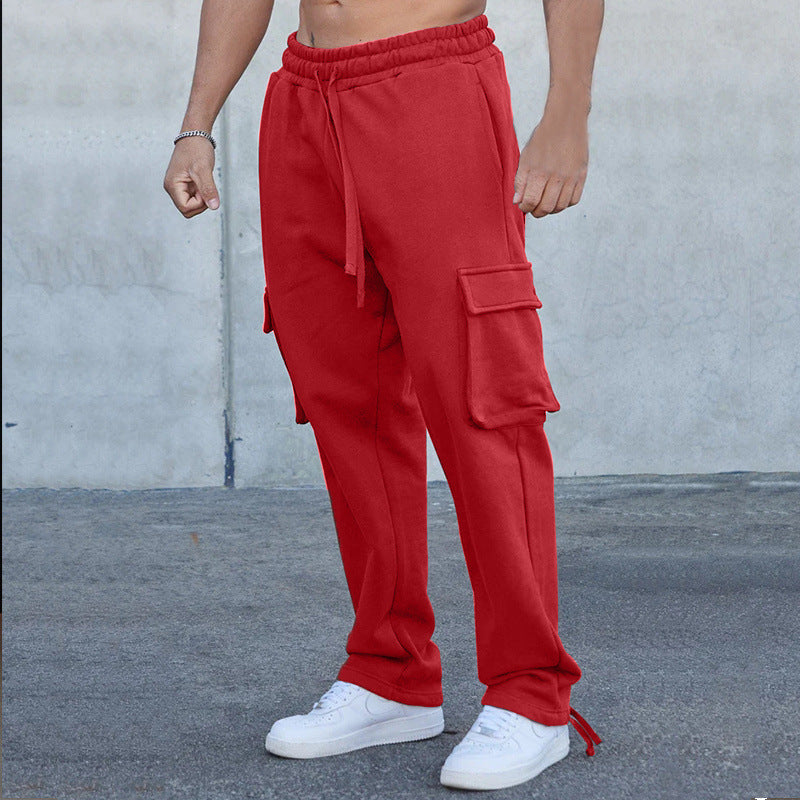 Herren entspannte Cargo-Hose mit praktischem Taschen-Design und elastischem Bund Drune