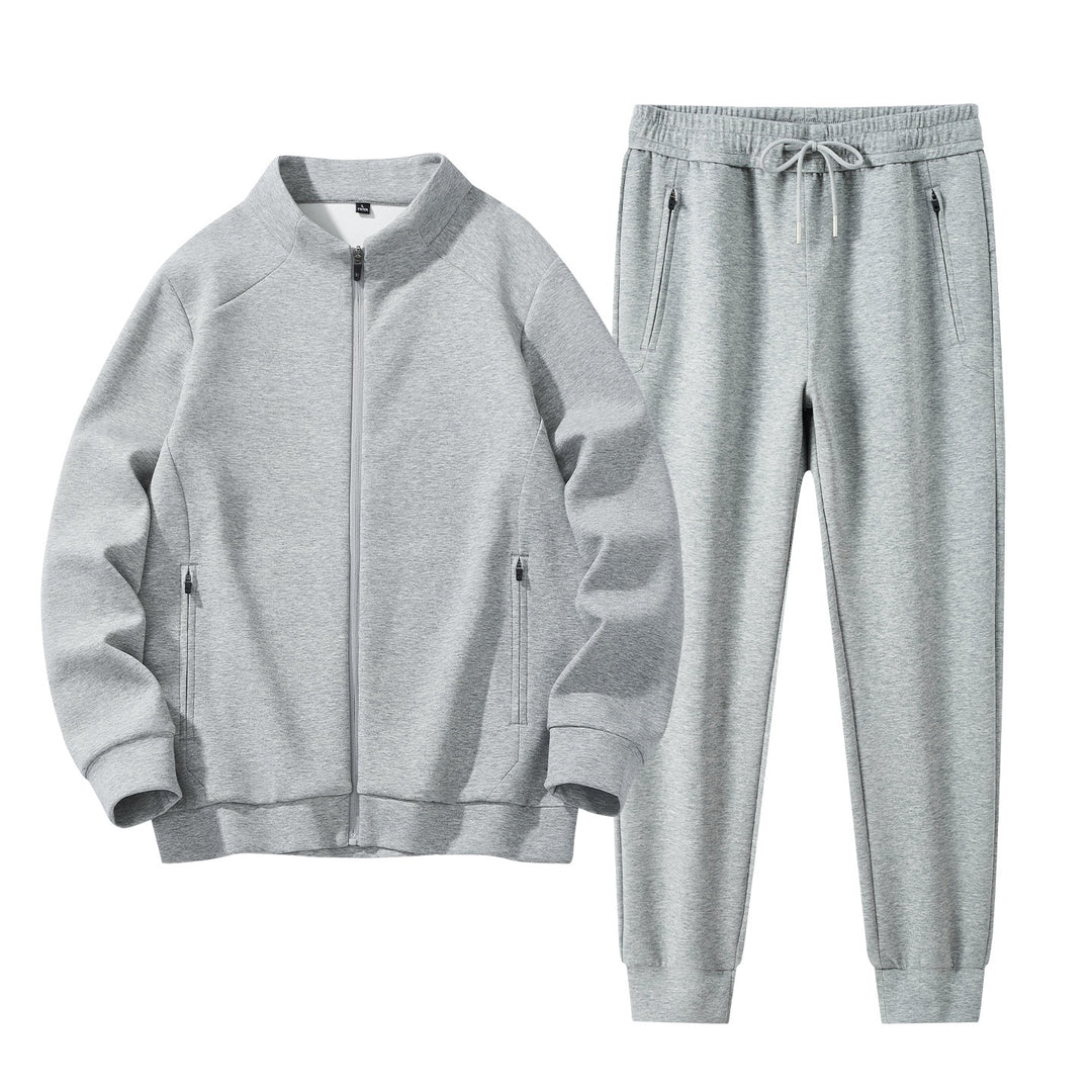 Herren Zweiteiliges Performance-Trainingsset mit Stehkragen-Zipjacke und konischer Jogginghose Drune