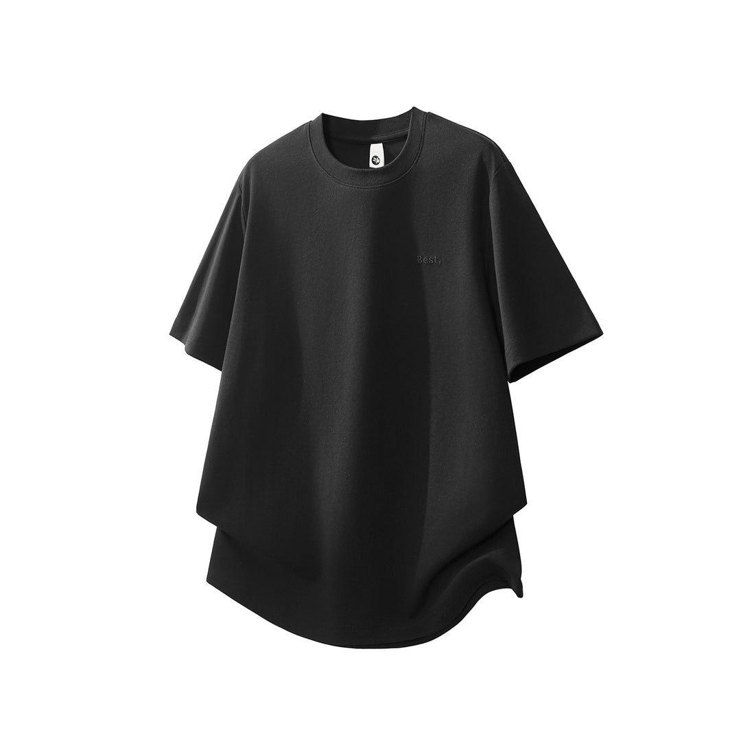 Unisex Oversized Baumwoll-T-Shirt mit Rundhalsausschnitt und verlängertem Saum Drune