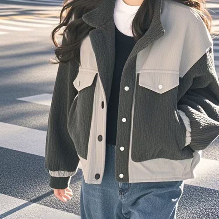 Damen modische, oversized Fleecejacke mit strukturiertem Design Drune