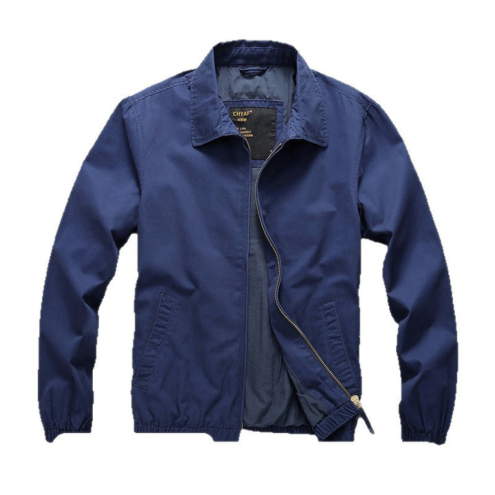 Herren Leichte Harrington-Jacke mit Reißverschluss, Stehkragen und elastischen Bündchen Drune