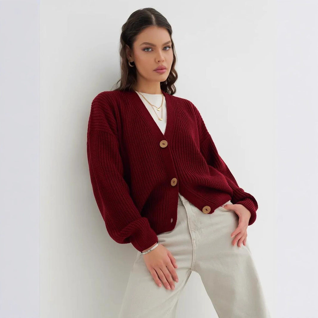 Damen lässiger Strickcardigan Drune