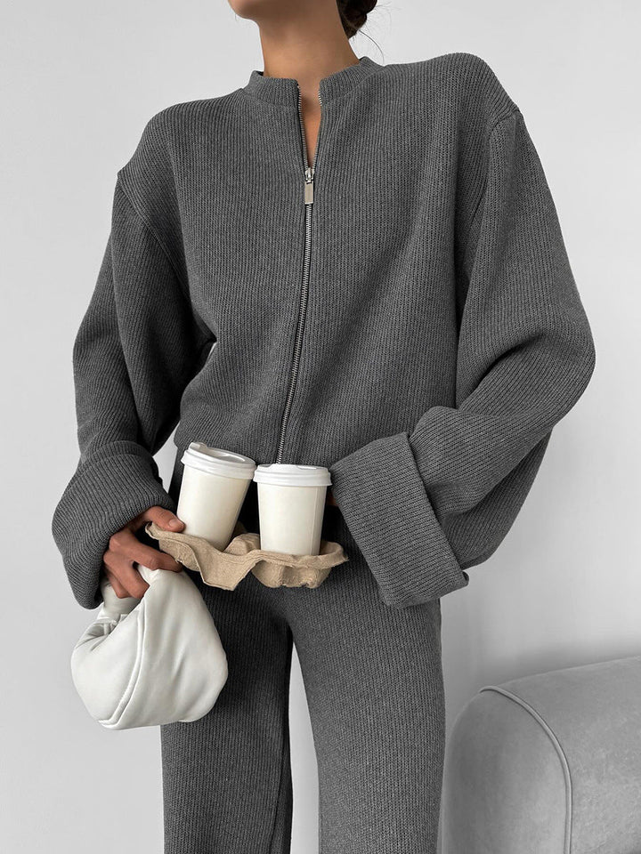 Drune | Reißverschluss Langarmjacke und Weite Hose Anzug