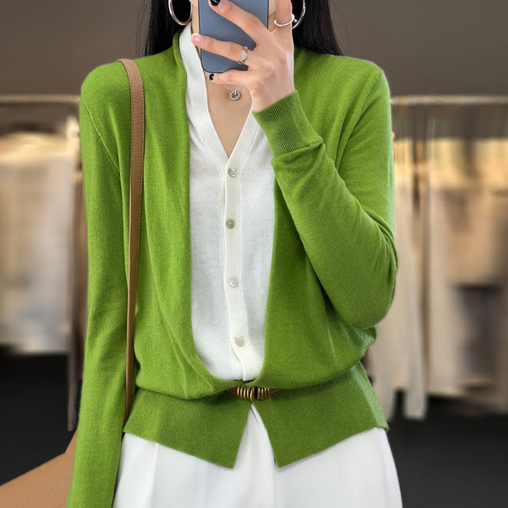 Damen Leichter Offener Feinstrick-Cardigan mit asymmetrischer Zipfelkante und taillierter Silhouette Drune