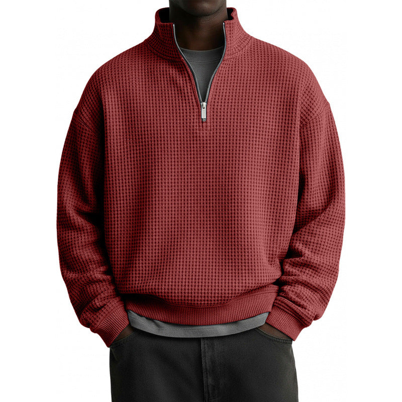 Herren Sportlicher Stehkragenpullover mit Reißverschluss Drune