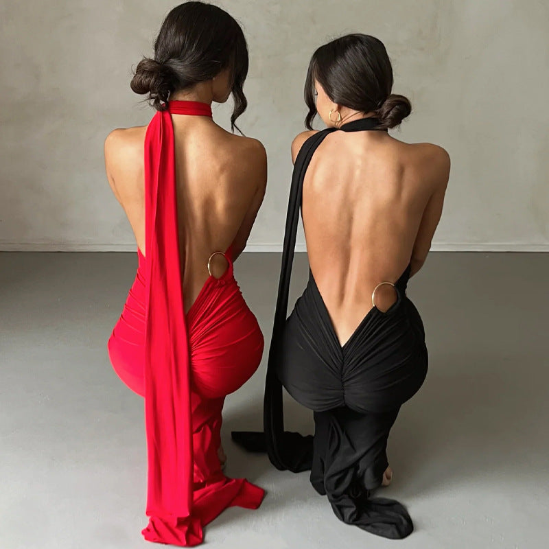 Drune | Sexy Rückenfrei Slim Fit Ärmellos Elegante Abendkleid