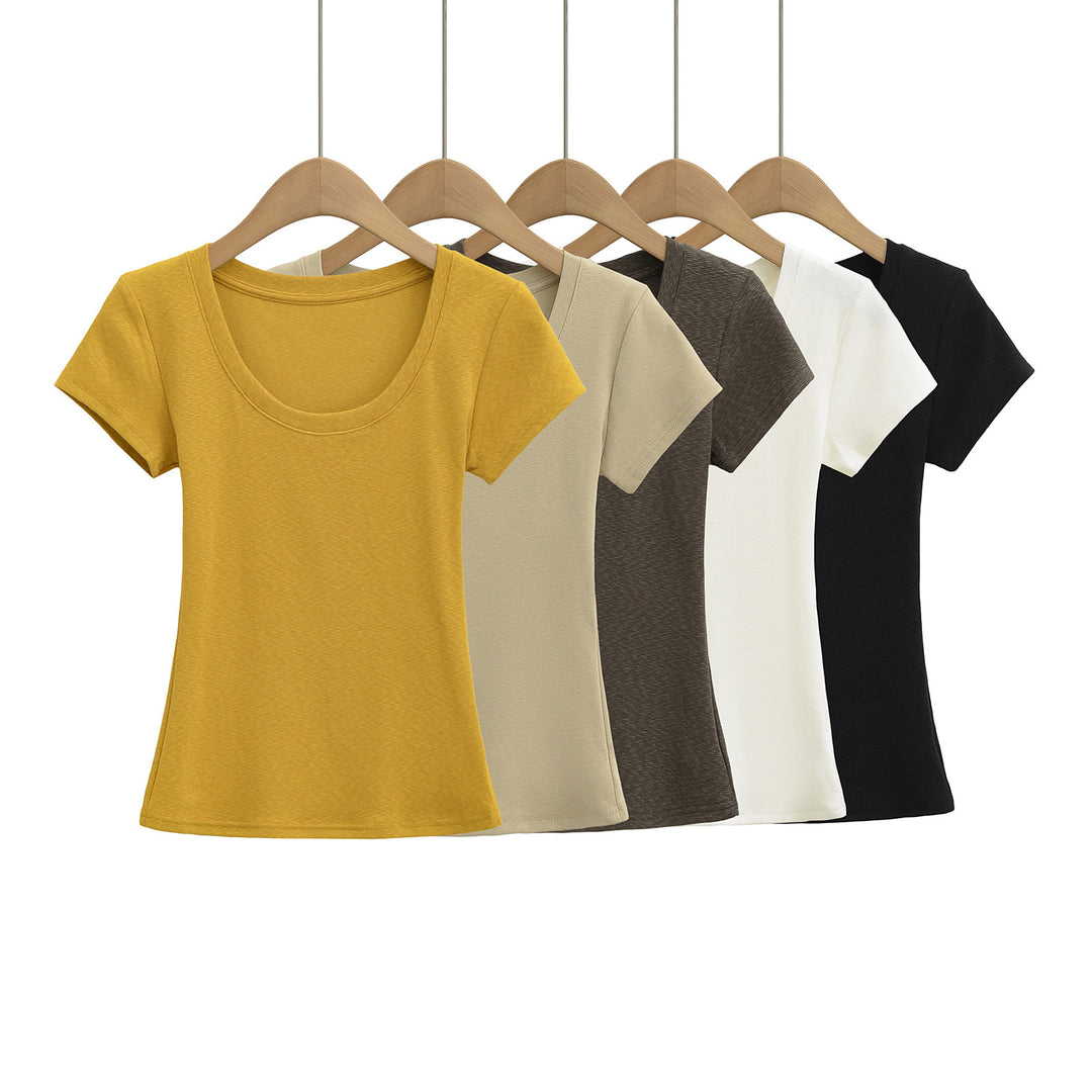 Damen Rundhals T-Shirt aus atmungsaktivem Material mit strukturierter Oberfläche Drune