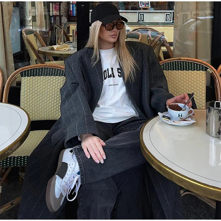 Damen elegante und modische Langjacke Drune