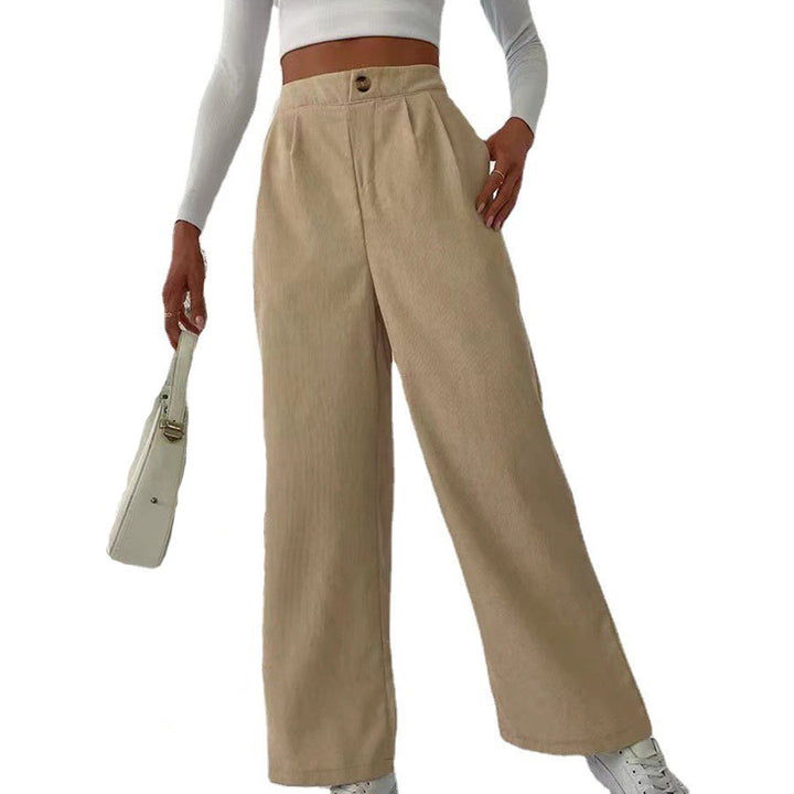 Damen Weite Hochbundhose mit Falten Drune