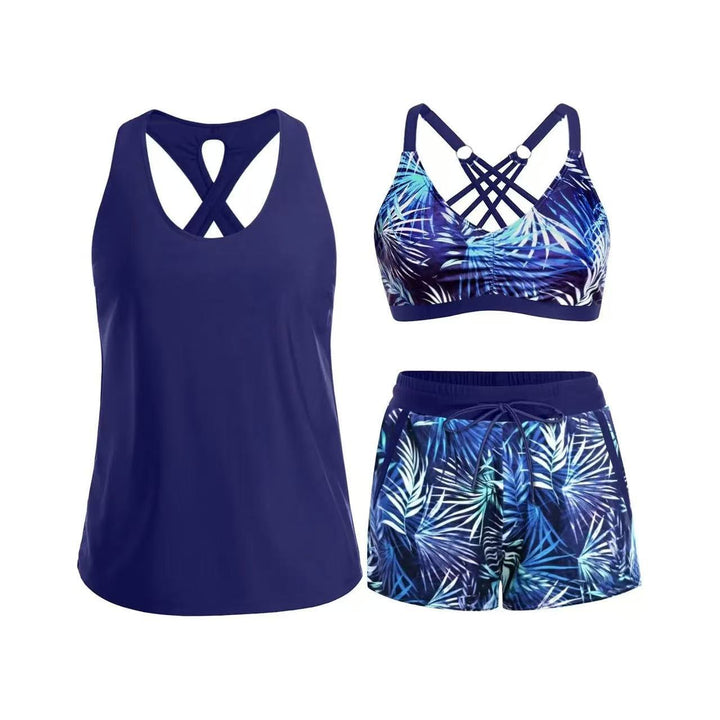 Damen Sport-Badeanzug-Set mit modischem Racerback und Shorts Drune