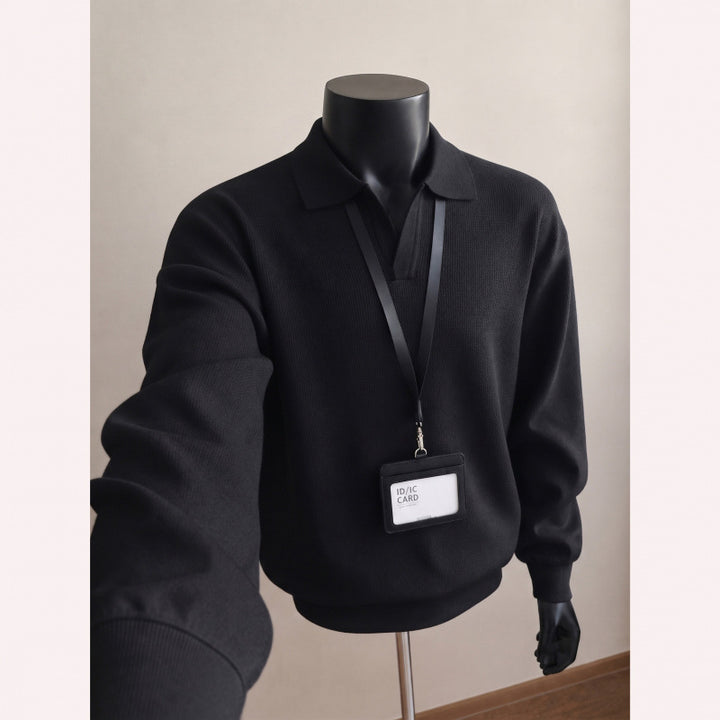 Herren Modischer Pullover mit V-Ausschnitt Drune