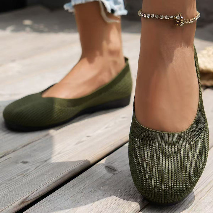 Damen bequeme Textil-Ballerinas im modernen Rippendesign Drune