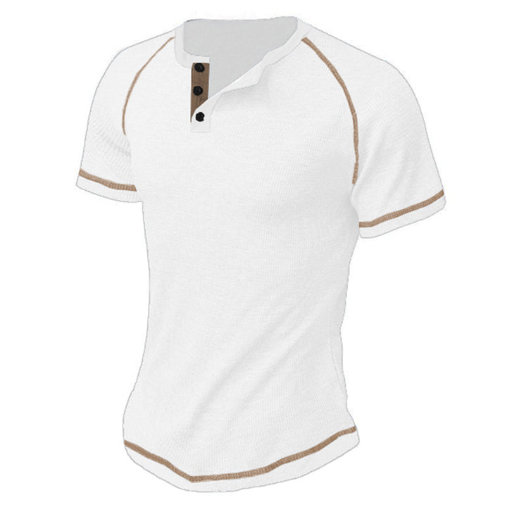 Herren kurzärmliges Henley-Shirt mit atmungsaktiver Struktur Drune