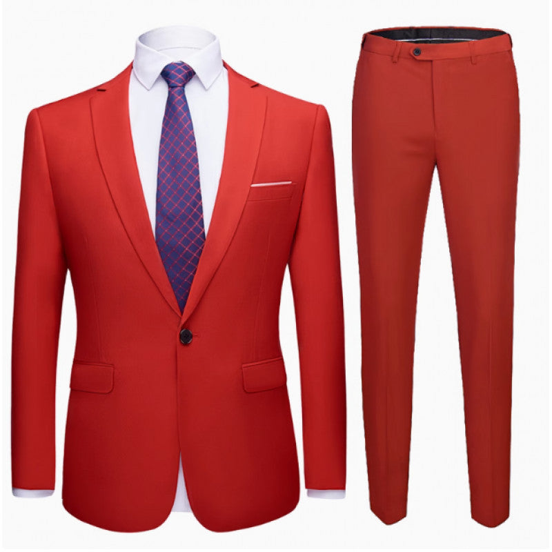 Herren Zweiteiliger Slim-Fit Anzug mit Ein-Knopf-Sakko und schmaler Anzughose Drune
