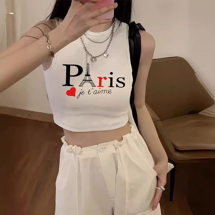 Damen Crop-Top mit kreativem Spruch und lässigem Schnitt Drune