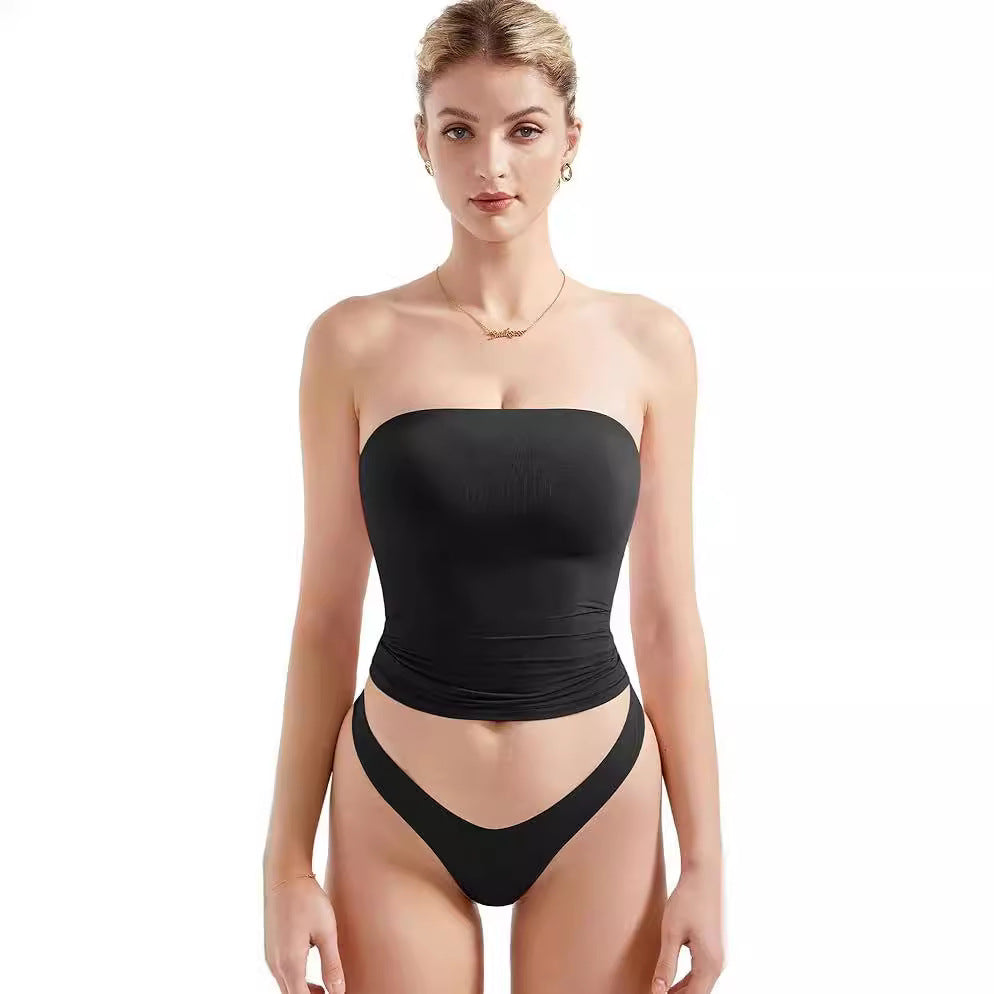 Damen Bandeau Bikini-Set mit modischem High-Waist-Schnitt Drune