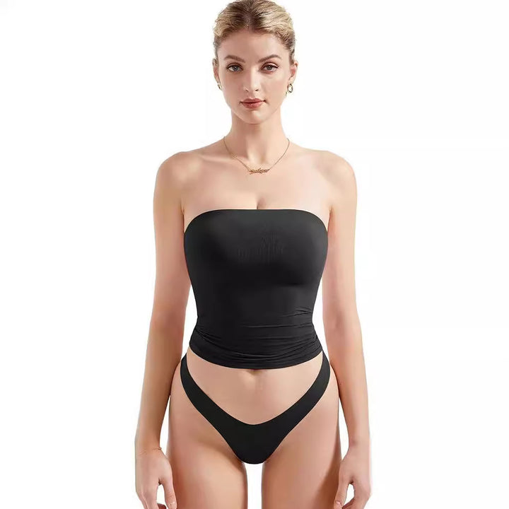 Damen Bandeau Bikini-Set mit modischem High-Waist-Schnitt Drune