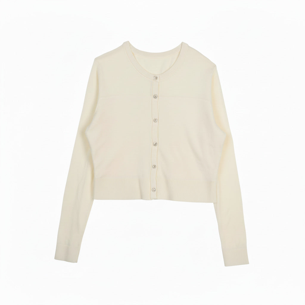 Damen Modische Strickjacke mit Knopfleiste Drune