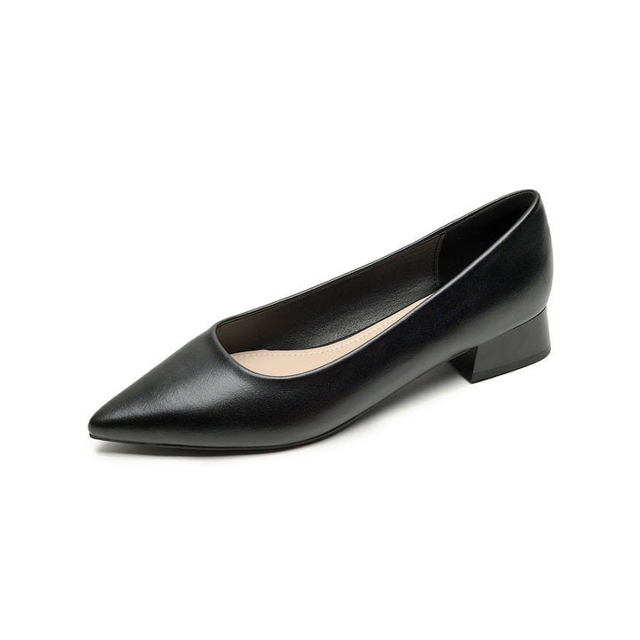 Damen elegante Pumps mit spitzem Zehenbereich und komfortablem Blockabsatz Drune