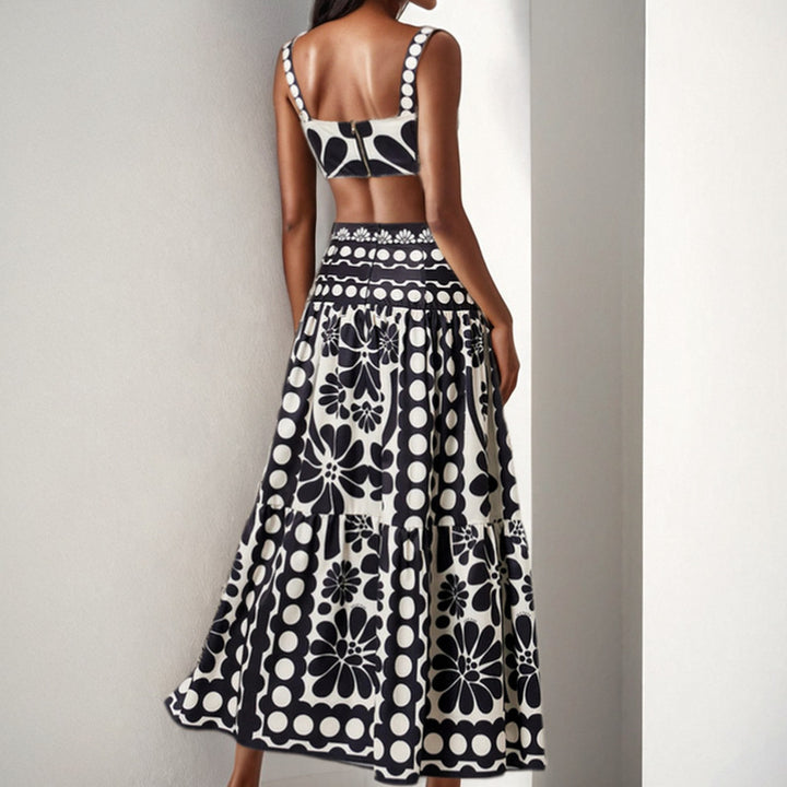 Damen Zweiteiliges Set mit Crop-Top und Maxirock Drune