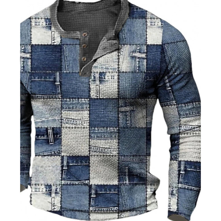 Herren Sportliches Langarmshirt mit Knopfleiste Drune